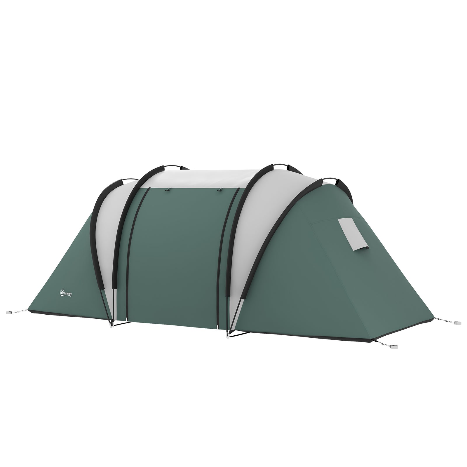 2 Bedroom Camping Tent With Living Area, 3000mm Waterproof | Green