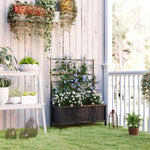 Raised Bed With Trellis, Galvanised Planter Box, Black