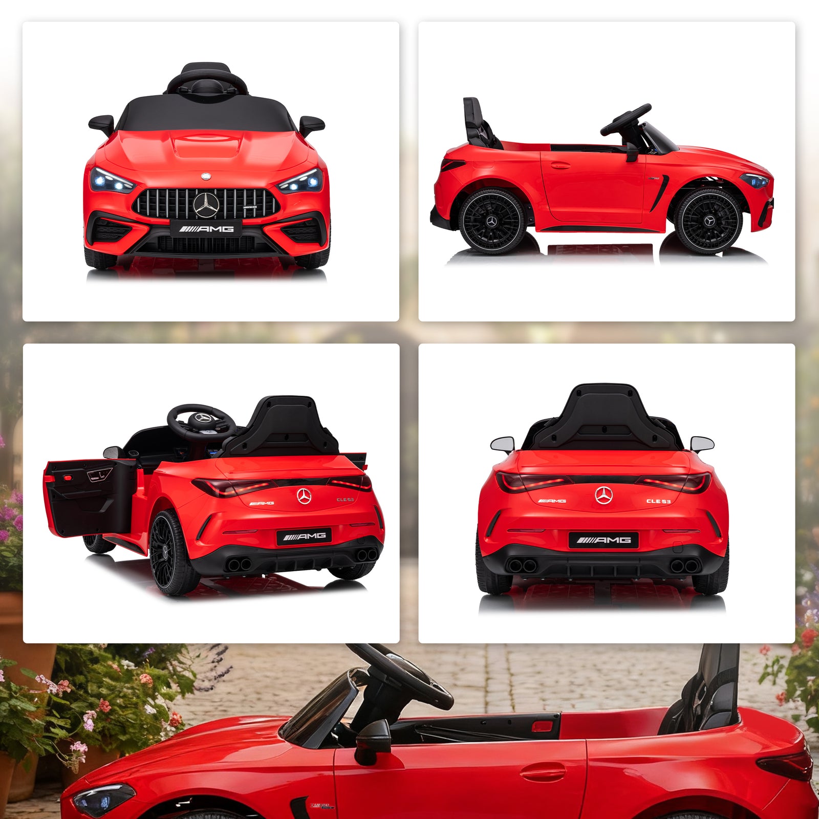 Kids Electric Car Licensed Mercedes Amg, 12v Ride On Car | Red