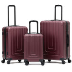Set Of 3 Hard Shell Suitcases Overhead Carry On Cabin Bag & Check In 20kg+ Medium And Large Bag. | Set of 3 | Burgundy