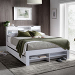 Fabio Wooden Storage Bed With 1 Drawer | King | White