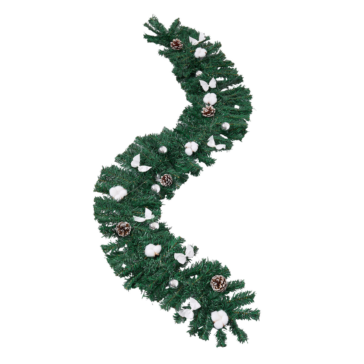 Pre-lit Artificial Christmas Garland with Pinecones