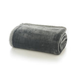 Blackbrook Ultrasoft Flannel Throw With Sherpa Back | 125cm x 150cm | Charcoal