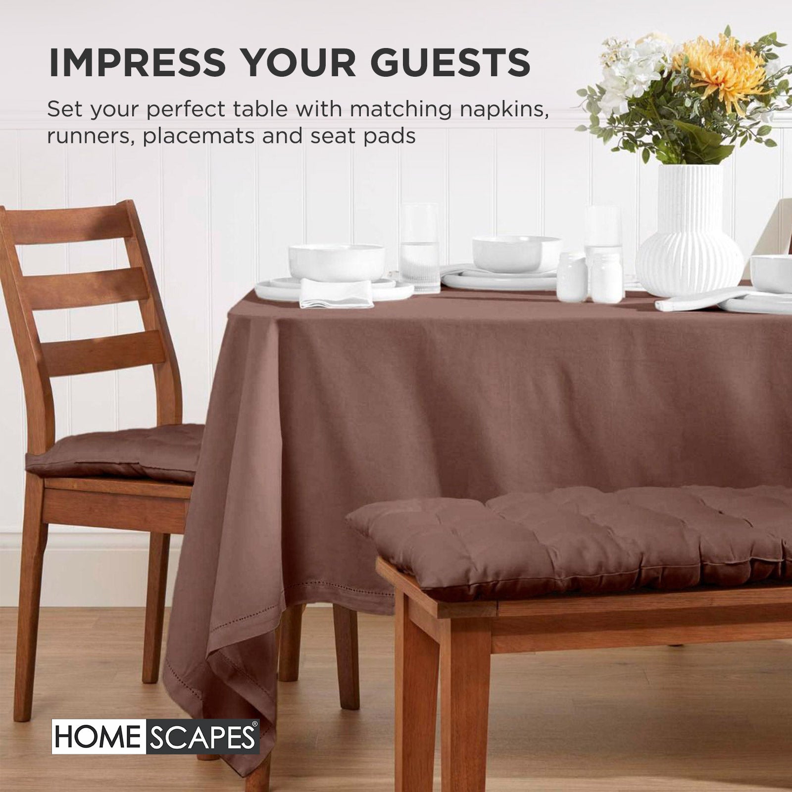 Outdoor Bench Cushion For 2 & 3 Seater Garden Seat Pad For Furniture, Kitchen, Dining & Indoor Use | 3 | Chocolate