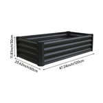 Outdoor Galvanized Steel Garden Bed Garden Planter Plant For Vegetables Flowers Herb | Black