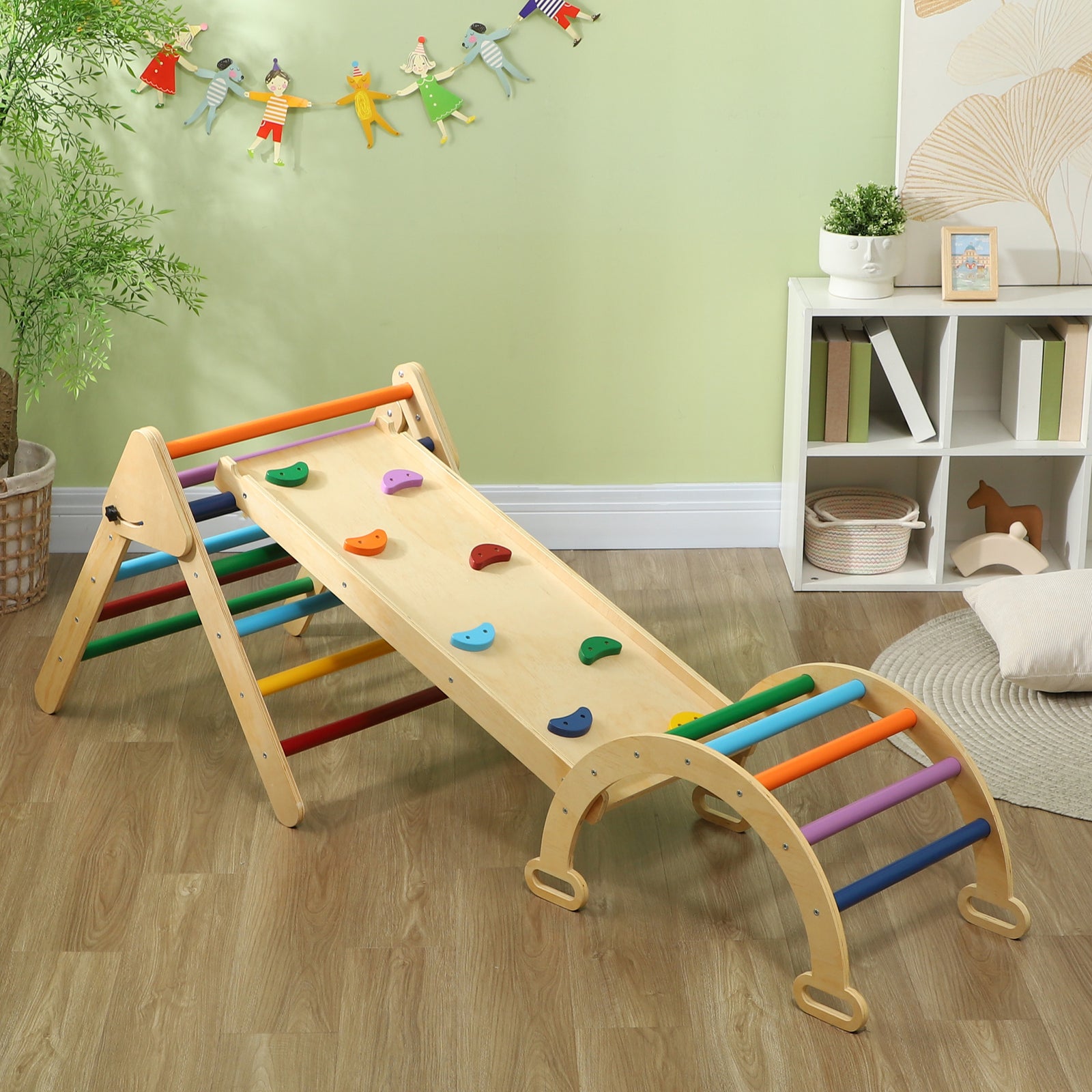 Aiyaplay 5 In 1 Toddler Climbing Frame With Ramp, Arch, For 18-48 Months