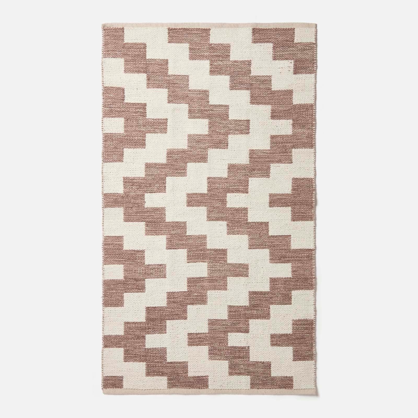 Malina Brown & Natural Kilim Cotton Rug | 120cm x 180cm | Natural