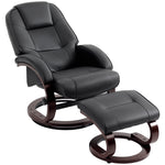 Recliner Chair With Footstool, Swivel Recliner Armchair | Black