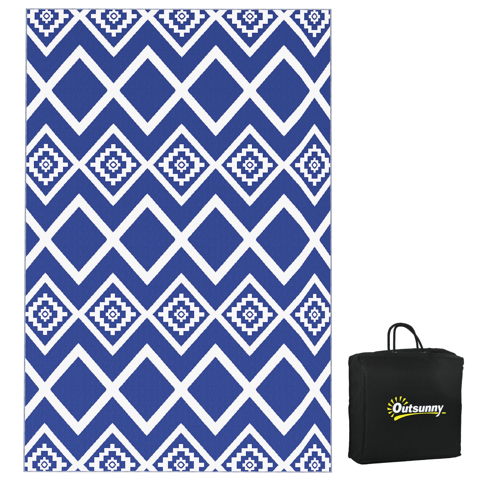 Reversible Rug W/ Carry Bag 182x274cm Blue