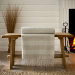 Elgin Supersoft Yarn Dyed Jacqaurd Throw | 130cm x 160cm | Beige