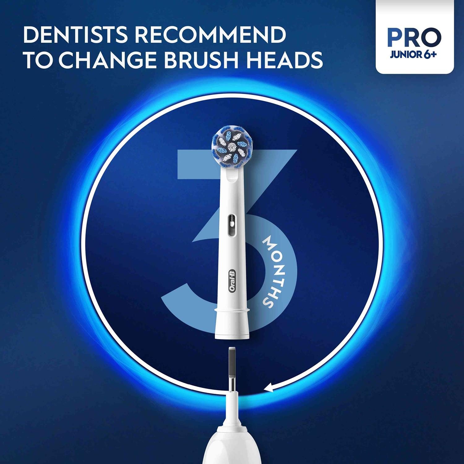 Pro Junior Electric Rechargeable Toothbrush For Kids Aged 6+, Green