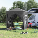 2mx2m Pop Up Gazebo Party Tent Canopy Marquee W/ Storage Bag | Black