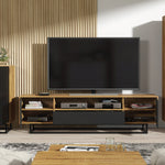 Rift Tv Unit 200cm - Oak / Rustic | Black Oak