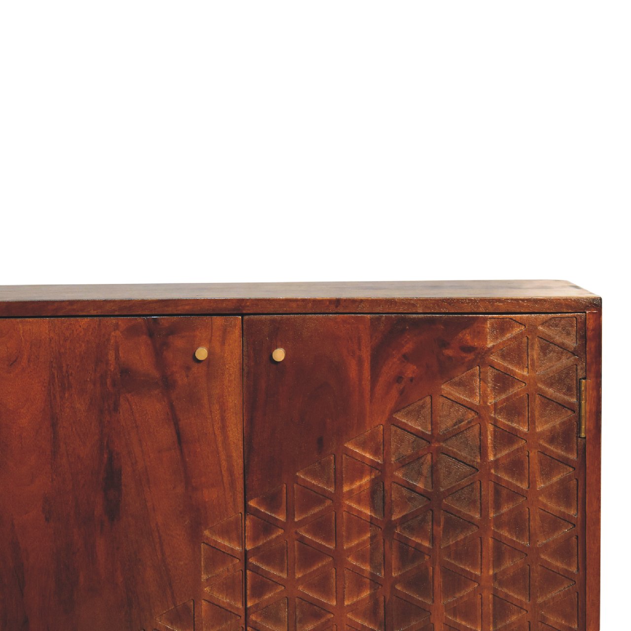 Artisan Furniture Solid Mango Wood Chestnut Dice Cabinet