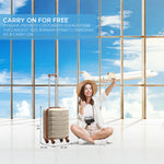55x40x20cm Lightweight Luggage Hard Shell Cabin Suitcase 60+ Airlines Approved - Carry On Case - 4 Wheels | 55 x 40 x 20cm | Cream