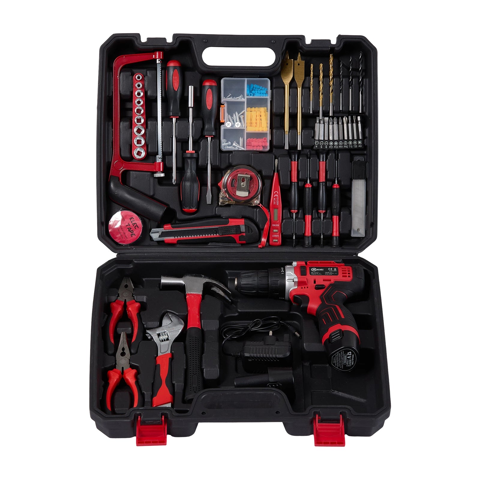 Breeins 12v Cordless Drill Tool Kit 113pcs With 2 Batteries & Accessories