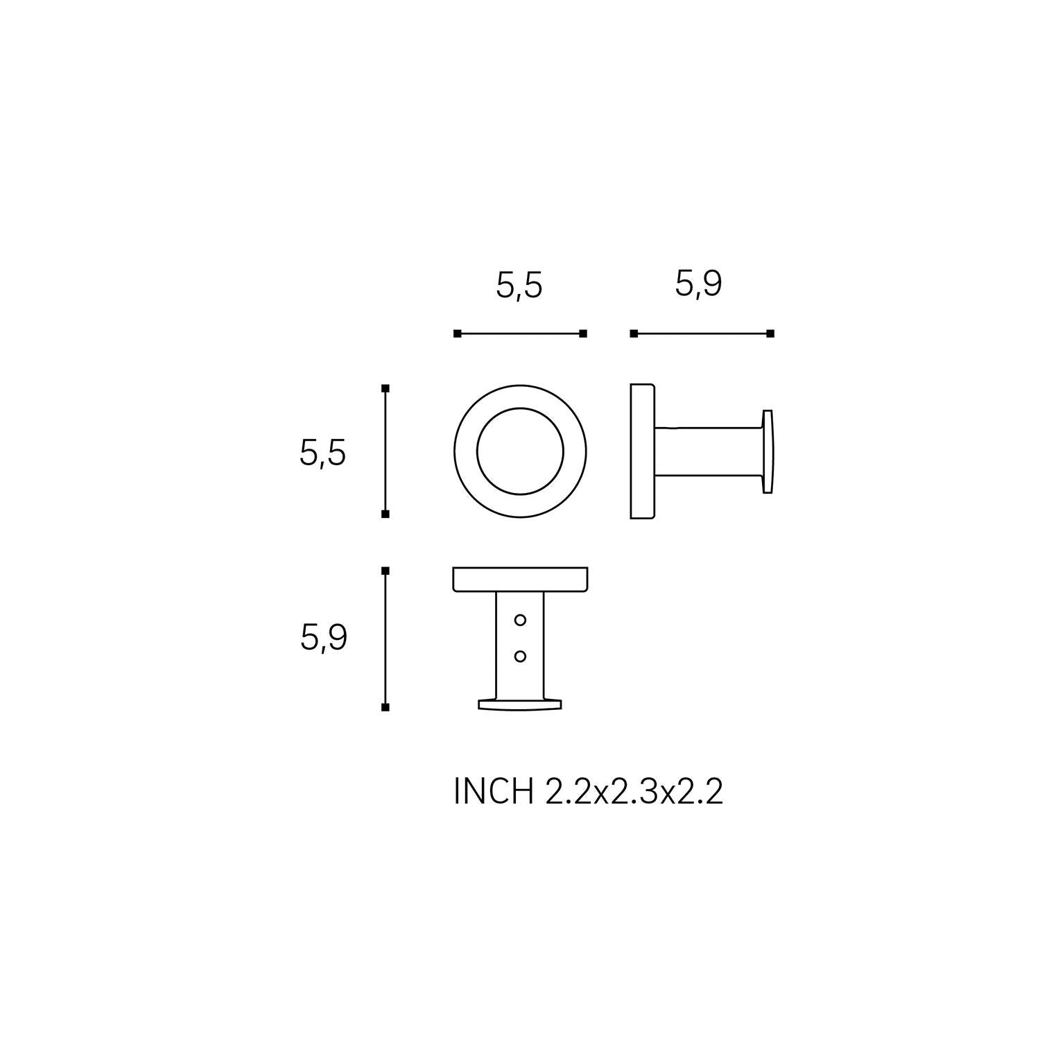 Towel Hook, Robe Hook, Coat Hook, Copper Pvd, Architect S+ Collection