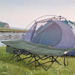 Foldable Camping Bed W/ Padding, Bag, Cup Holder