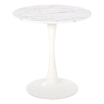 Modern Round Dining Table Leisure Coffee Bistro Table Metal | White