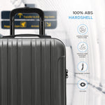 55x35x20cm Cabin Carry Bag Hard Shell Suitcase 100+ Airline Approved | Cabin | Charcoal