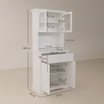 Kitchen Cupboard Storage Cabinet With Drawer, Doors And Shelves, White