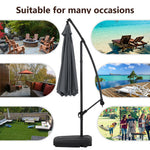 3m Banana Cantilever Patio Parasol For Outdoor Sunshade And Rain With Fillable Base On Wheels | One Size | Grey