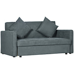2 Seater Sofa Bed Convertible Bed Settee 2 Cushions Storage | One Size | Dark Gray