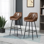 Retro Bar Chairs With Footrests Steel Legs