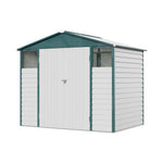 8x5.7ft Large Outdoor Metal Tool Shed With Apex Roof – Lockable Double Doors, Ventilated & Weather-resistant Garden Storage Shed | White