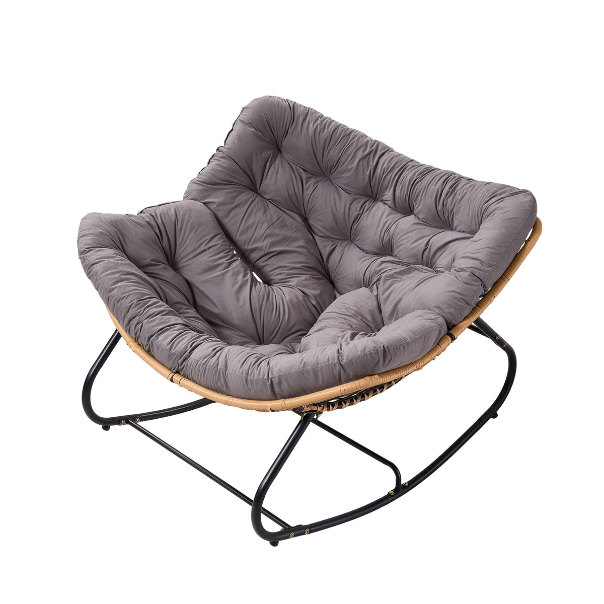 Modern Rocking Chair with Cushion – Large | Grey