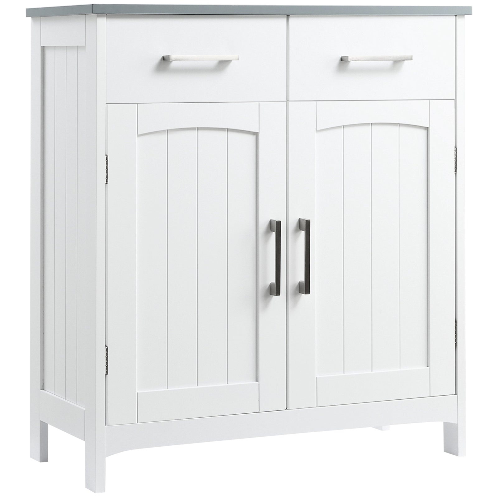 Freestanding Bathroom Cabinet With 2 Drawers 2 Doors