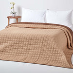 Cotton Quilted Reversible Bedspread | 230cm x 250cm | Chocolate Brown