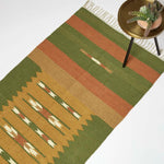 Lundi Kilim  Cotton & Jute Rug | 180cm x 90cm | Green