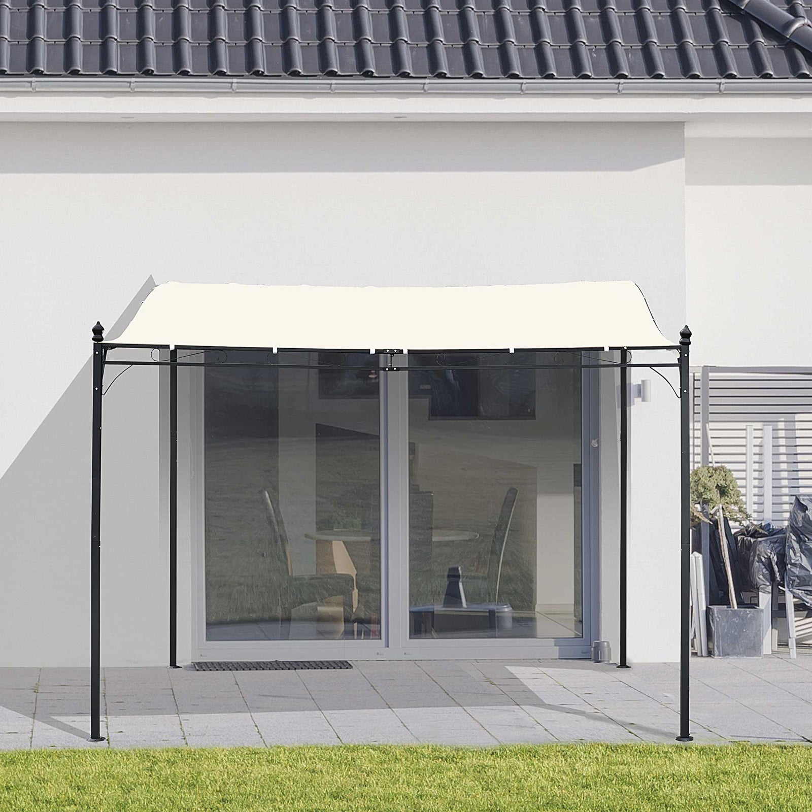 Gazebo Backyard Pool Garden Pergola Canopy Sun Shade Top | Medium | Cream