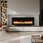 42/50/60 Inch Electrical Fireplace With Remote, 12 Vibrant Flame Colours, Adjustable Heating Modes, And Safety Features | Large