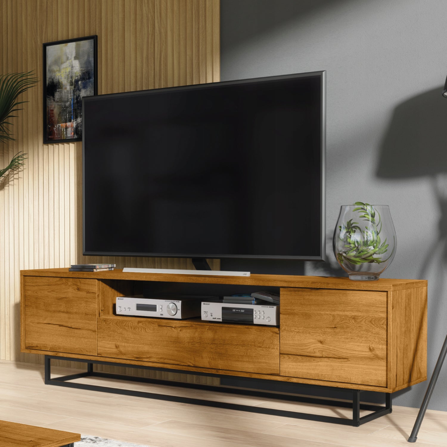 Rift Tv Unit 200cm - Oak / Rustic | Oak