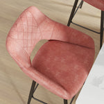 Velvet-touch Bar Stools Counter Set Of 2 | Pink