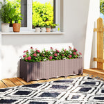 Plastic Raised Garden Bed With Legs And Drainage Holes And Plugs | L | Brown