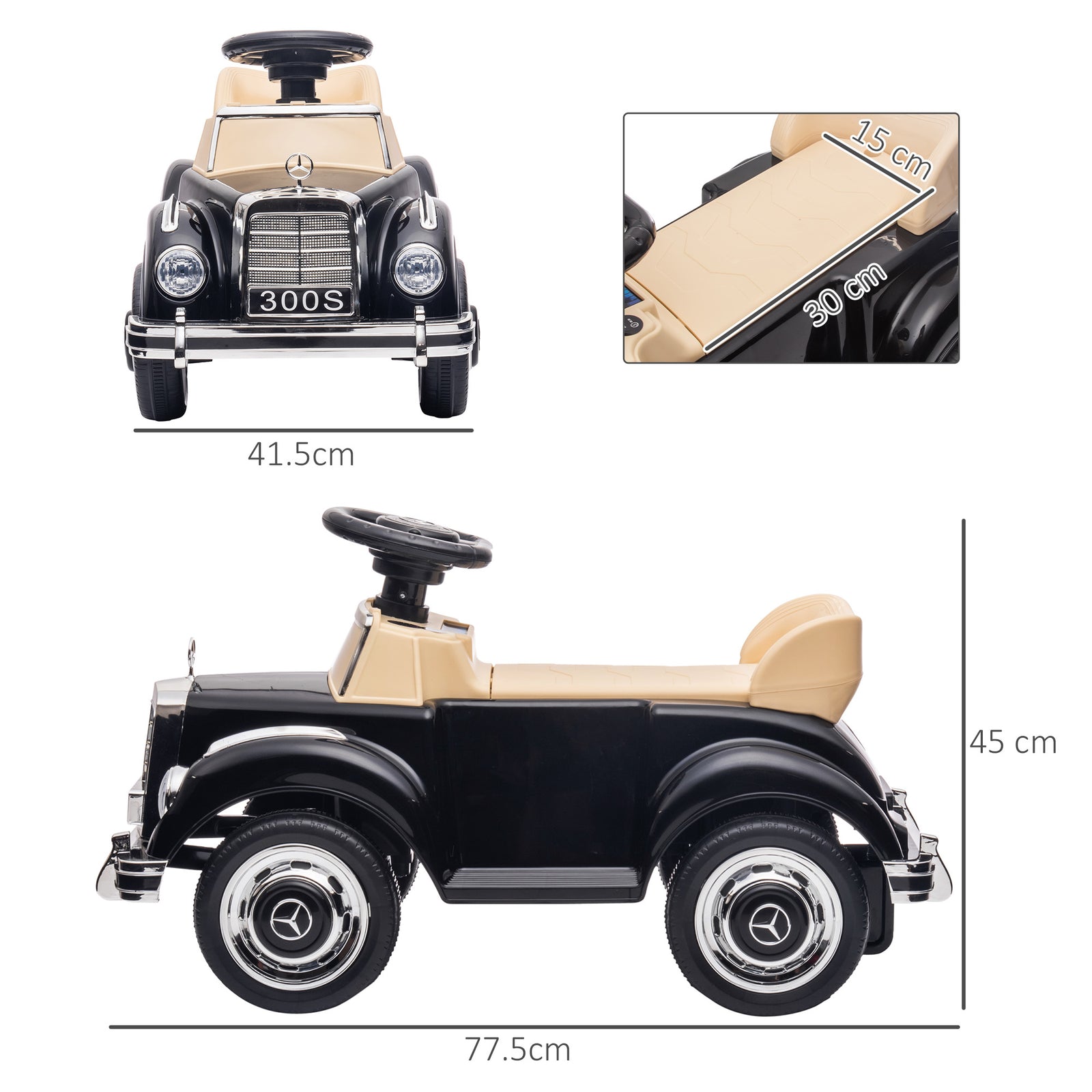 Ride On Sliding Car Foot To Floor Mercedes-benz 300s Licensed For Kids