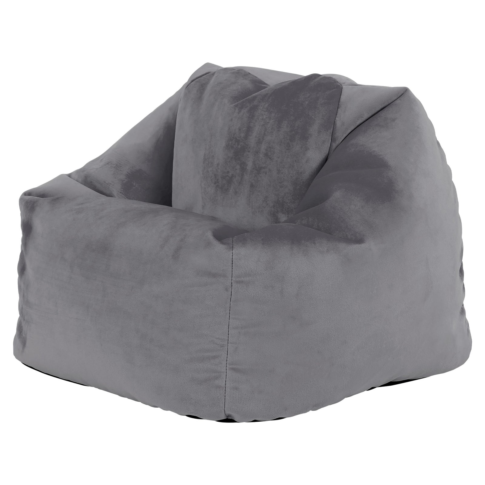 Kids Aurora Velvet Bean Bag Chair | Charcoal
