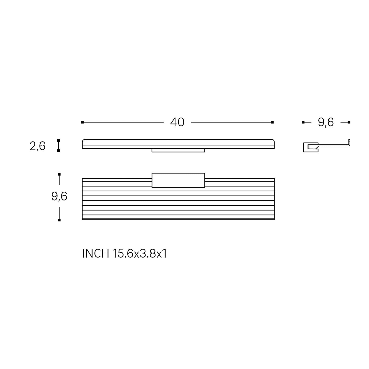 Bathroom Shelf, Organizer, 40cm, Matt Steel , Architect S+ Collection
