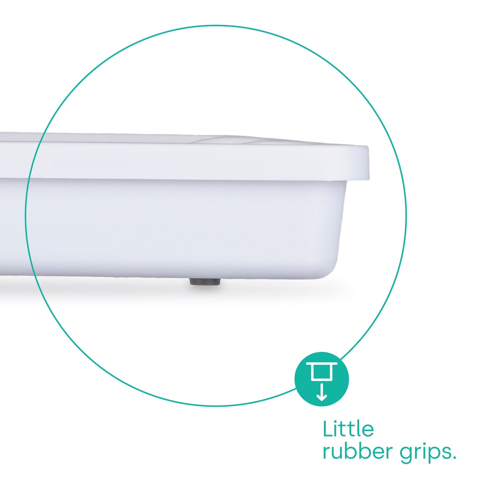 Non-slip White Utensil Tray