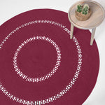 Crochet Braided Round Rug | 120cm | Plum