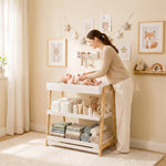 AIYAPLAY Baby Changing Table With 2 Storage Shelves White