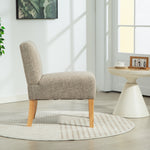 Selina Fabric Armless Accent Chair | Light Brown