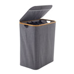 3 Compartments Laundry Basket With Lid | Grey