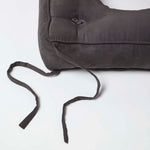 Faux Suede Coccyx Dining Chair Cushion With Ties | 40cm x 40cm | Grey