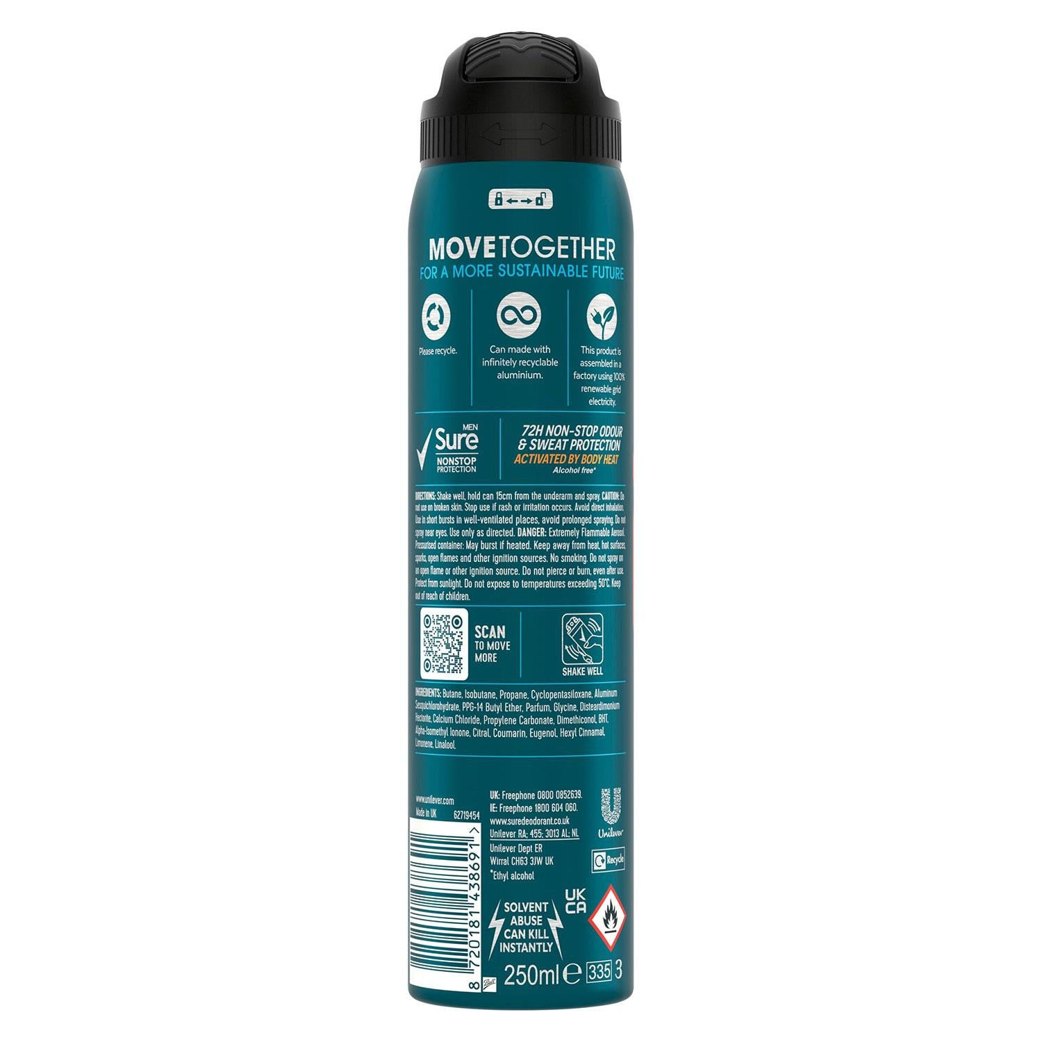Men Anti-perspirant 72h Nonstop Protection Thermo Fresh Deodorant, 6pk, 250ml | 6