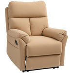 Recliner Armchair, Reclining Chair With Adjustable Leg Rest | One Size | Light Brown