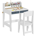 Art Table And Chair Set For Children With Drawers